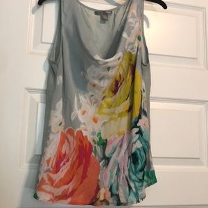 Anthropologie floral rose print blouse - Sz Lg